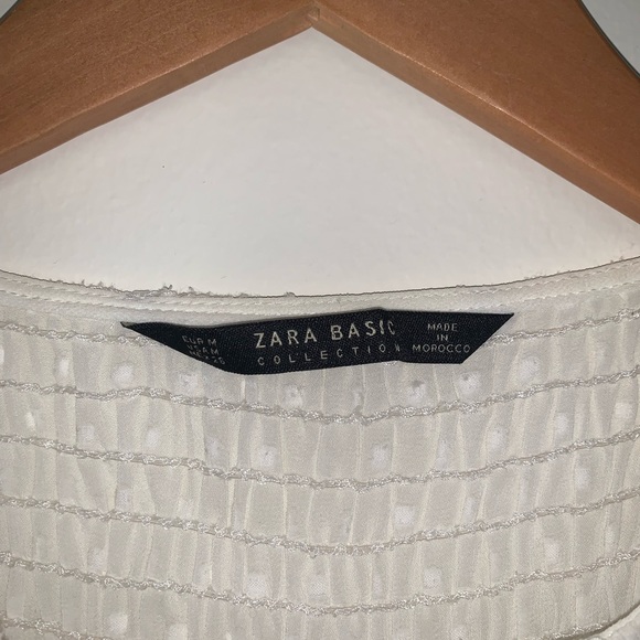 Zara White Blouse with Sheer Back Size M - Picture 5 of 5